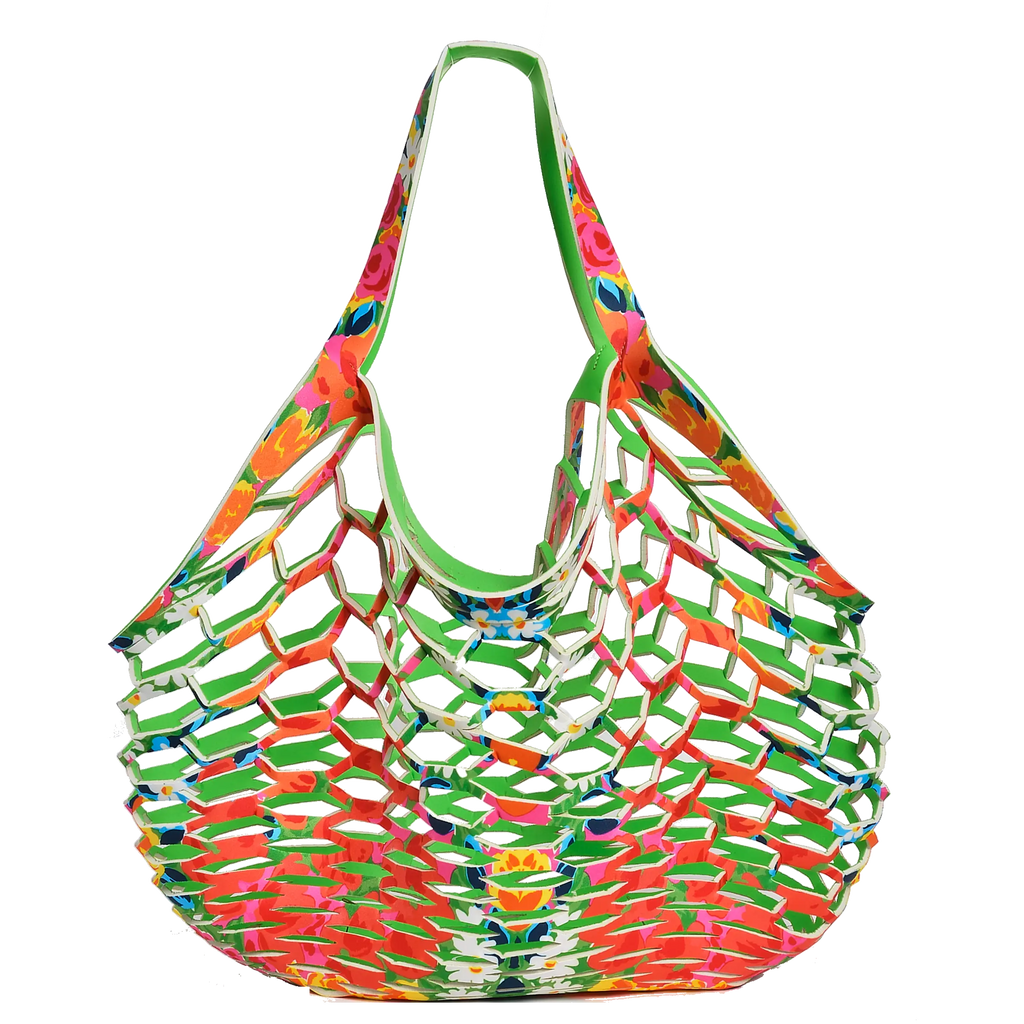 GREEN/FLORAL PRINT - FISHERMAN'S TOTE Sea Star Beachwear